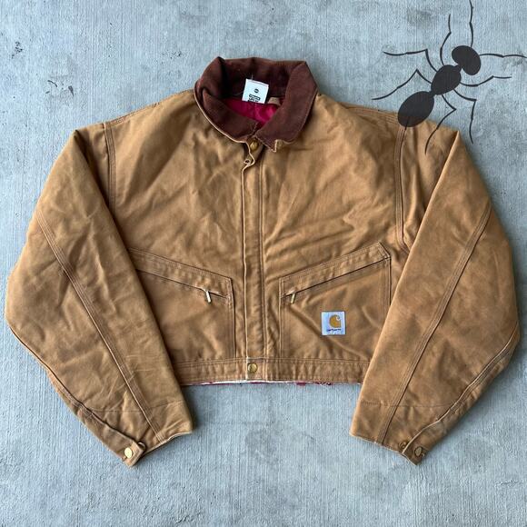 Vintage Y2K cropped Carhartt Detroit style work wear jacket - Picture 1 of 11